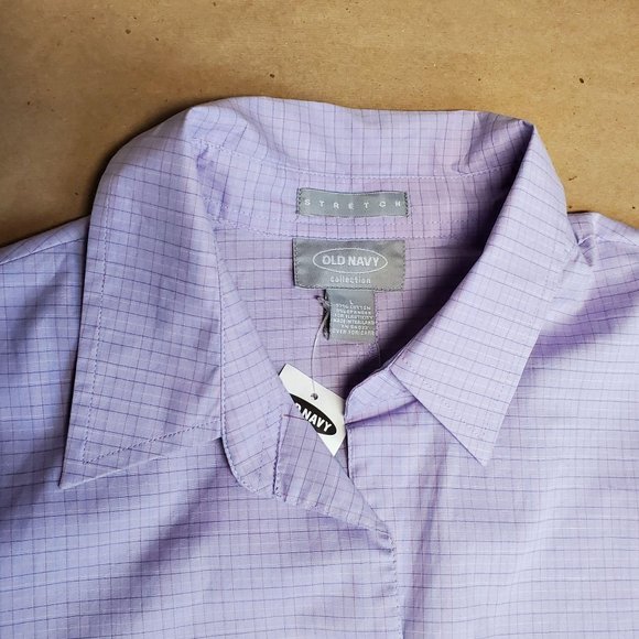 Old Navy Stretch Shirt Large Lavender - Picture 2 of 5